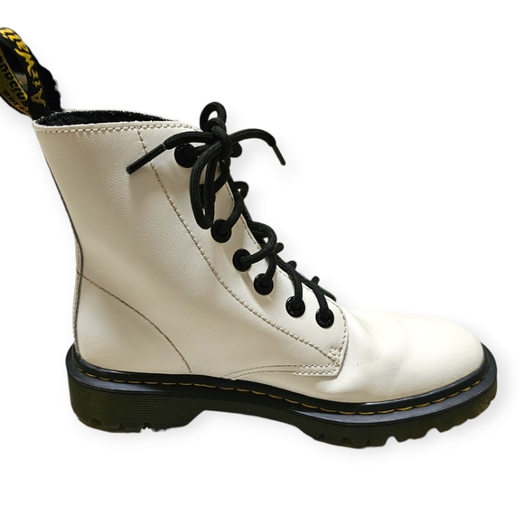 Dr. Martens Luana White Leather Ankle Boots - Picture 7 of 15